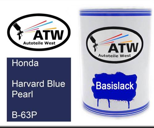 Honda, Harvard Blue Pearl, B-63P: 500ml Lackdose, von ATW Autoteile West.